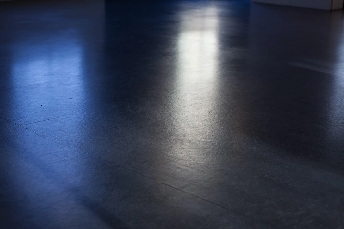 Freshly polished industrial flooring