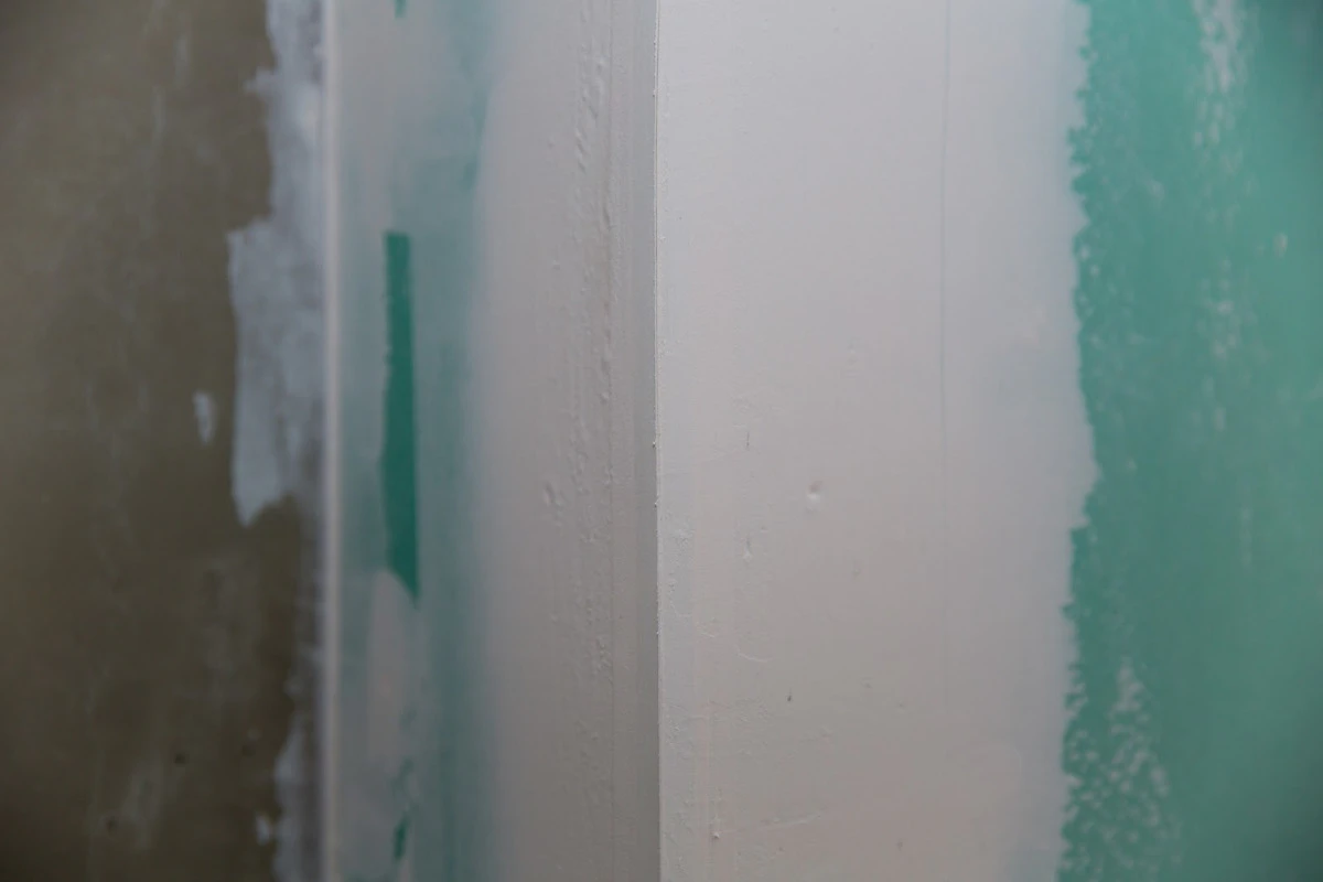 Repaired drywall corner