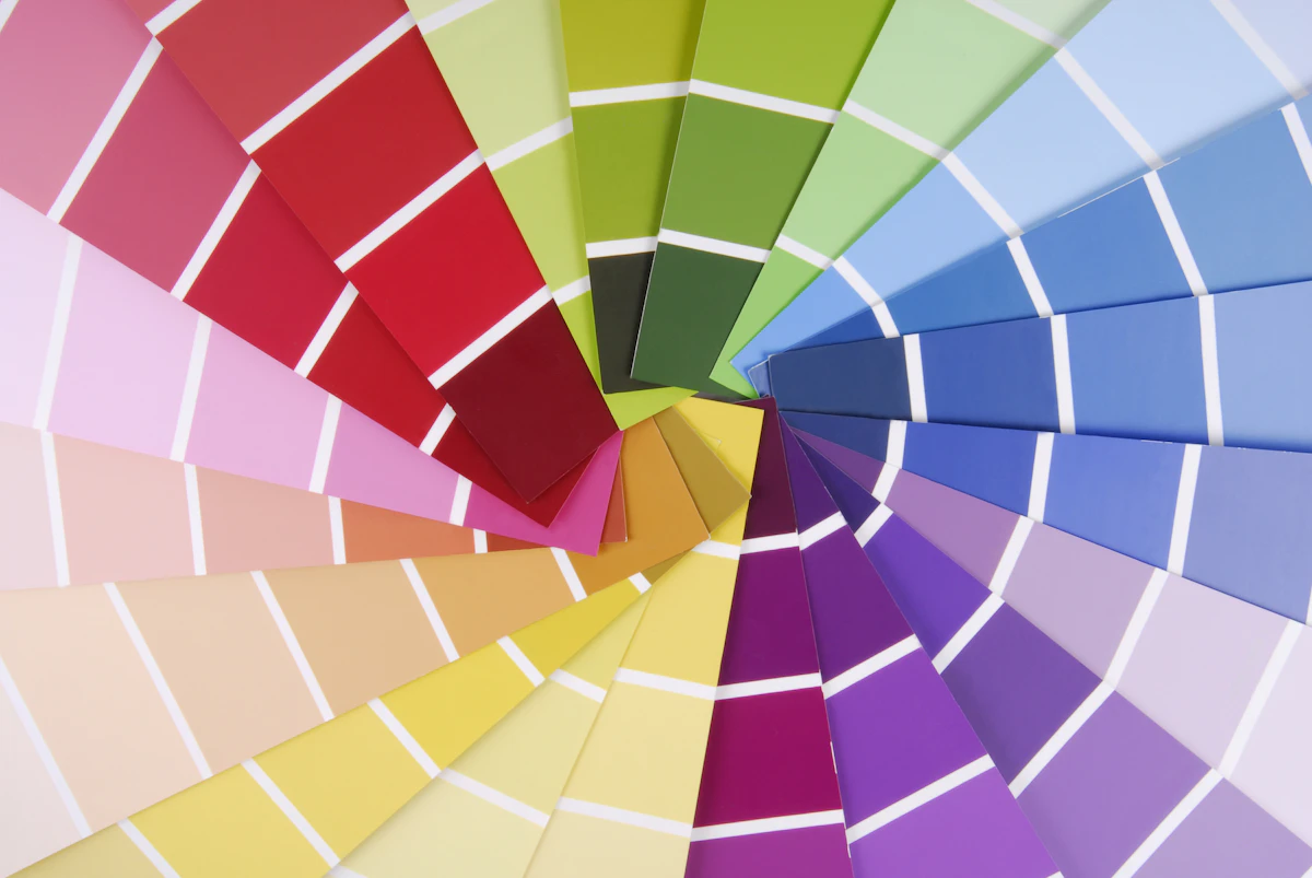 Circle of different paint colors