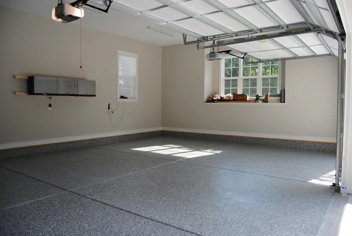 Discount garage flooring in a residential garage
