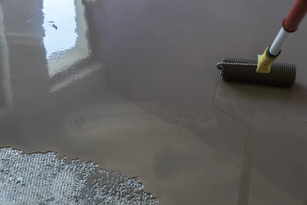 Contractor doing floor coatings