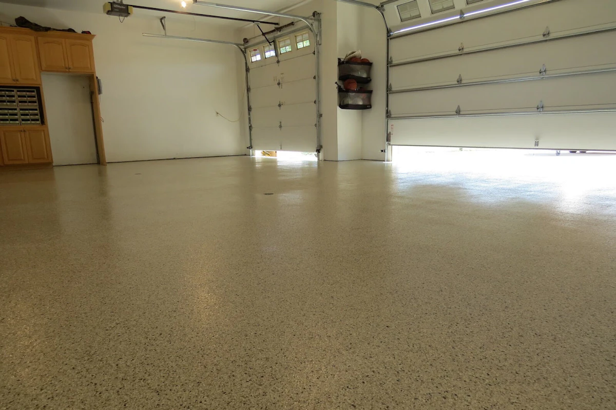 Newly coated concrete floor